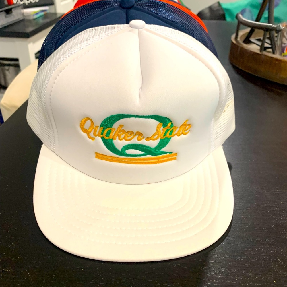 Quaker state trucker hat